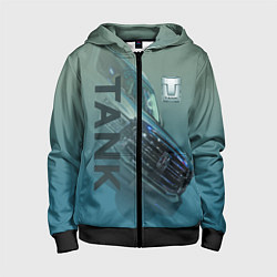 Толстовка на молнии детская Tank 500, цвет: 3D-черный