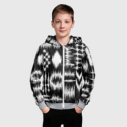 Толстовка на молнии детская Штриховка - геометрическая абстракция, цвет: 3D-меланж — фото 2