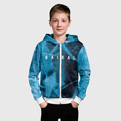 Толстовка на молнии детская Лёд Байкала, цвет: 3D-белый — фото 2