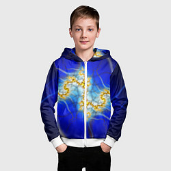 Толстовка на молнии детская Фрактальный узор мерцание, цвет: 3D-белый — фото 2