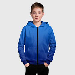 Толстовка на молнии детская Градиент лазурный синий, цвет: 3D-синий — фото 2
