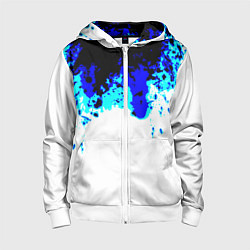 Толстовка на молнии детская Синяя кровь андроида, цвет: 3D-белый