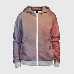 Толстовка на молнии детская Градиент в полоску, цвет: 3D-меланж