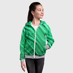 Толстовка на молнии детская Зелёный пластик, цвет: 3D-меланж — фото 2