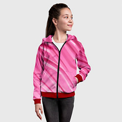 Толстовка на молнии детская Розовый пластик, цвет: 3D-красный — фото 2
