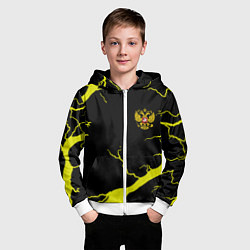 Толстовка на молнии детская Россия шторм герб, цвет: 3D-белый — фото 2