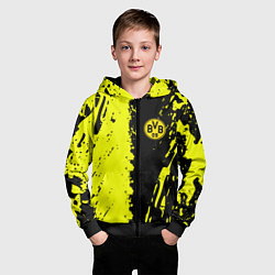 Толстовка на молнии детская Borussia краски текстура, цвет: 3D-черный — фото 2