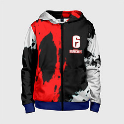 Толстовка на молнии детская Rainbow six краски абстрактные, цвет: 3D-синий