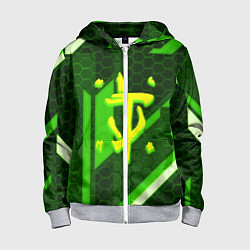 Детская толстовка на молнии Doom geometry green