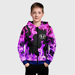 Толстовка на молнии детская Honda flame pink, цвет: 3D-синий — фото 2