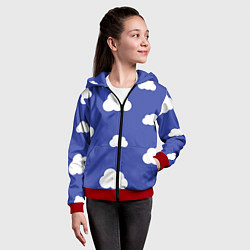 Толстовка на молнии детская Легкие облака, цвет: 3D-красный — фото 2