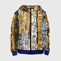 Детская толстовка на молнии Cyberpunk pattern yellow
