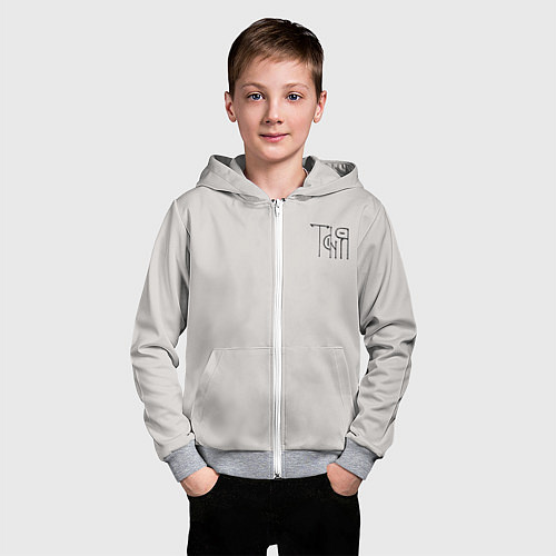 Детская толстовка на молнии Таня вязью - чёрная надпись / 3D-Меланж – фото 3