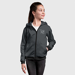 Толстовка на молнии детская Таня вязью - белая надпись, цвет: 3D-черный — фото 2