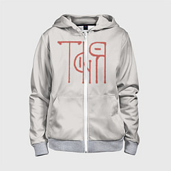 Детская толстовка на молнии Вязью Татьяна - красная надпись