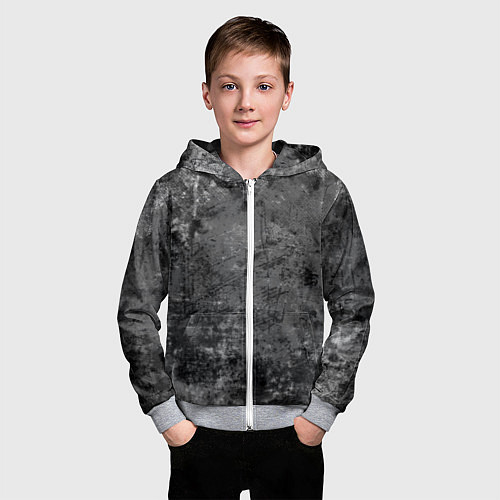 Детская толстовка на молнии Абстракция - grunge mood / 3D-Меланж – фото 3