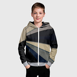 Толстовка на молнии детская Фрактальные линии - темный, цвет: 3D-меланж — фото 2