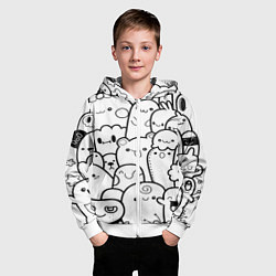 Толстовка на молнии детская Doodle monsters, цвет: 3D-белый — фото 2