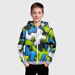 Толстовка на молнии детская Камуфляж в стиле графитти, цвет: 3D-меланж — фото 2