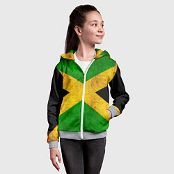 Толстовка на молнии детская Jamaica flag, цвет: 3D-меланж — фото 2