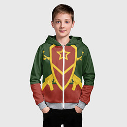 Толстовка на молнии детская Мотострелковые войска: герб со щитом, цвет: 3D-меланж — фото 2