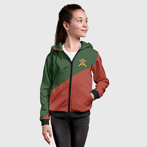 Детская толстовка на молнии Мотострелковые войска: герб со щитом / 3D-Черный – фото 4