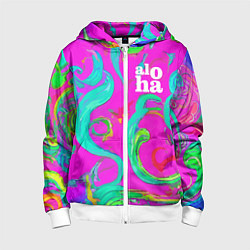Толстовка на молнии детская Abstract floral pattern - aloha, цвет: 3D-белый