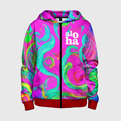 Толстовка на молнии детская Abstract floral pattern - aloha, цвет: 3D-красный