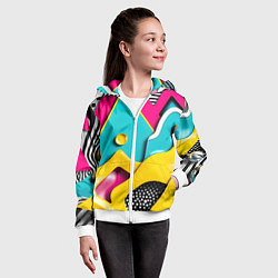 Толстовка на молнии детская Праздничная абстракция, цвет: 3D-белый — фото 2