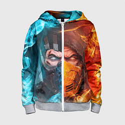 Детская толстовка на молнии Mortal Kombat - Саб-зиро и Скорпион