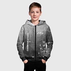 Толстовка на молнии детская Counter-Strike 2 - grey gradient вертикально, цвет: 3D-черный — фото 2