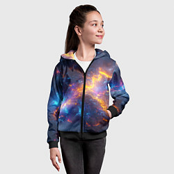 Толстовка на молнии детская Космическая текстура фон, цвет: 3D-черный — фото 2