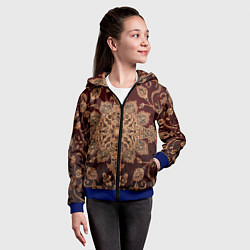 Толстовка на молнии детская Симметричный узор, цвет: 3D-синий — фото 2