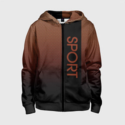 Детская толстовка на молнии Sport коричневый вертикальная полоса