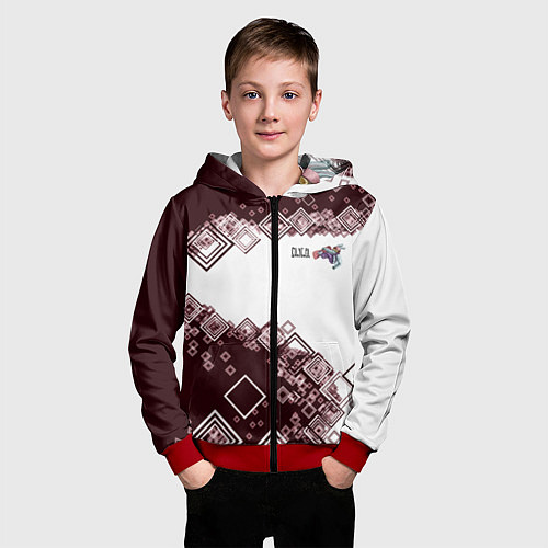 Детская толстовка на молнии Снуоборд / 3D-Красный – фото 3
