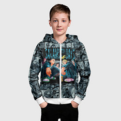 Толстовка на молнии детская Дни сакамото главные герои, цвет: 3D-белый — фото 2