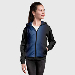 Толстовка на молнии детская Чёрно-синий градиент по центру текстура, цвет: 3D-черный — фото 2