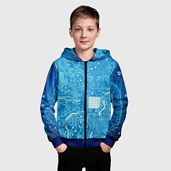 Толстовка на молнии детская Системная плата, цвет: 3D-синий — фото 2