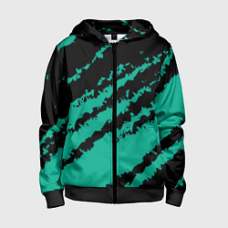 Детская толстовка на молнии The color is black and turquoise