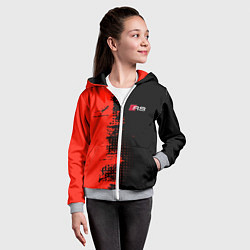 Толстовка на молнии детская AUDI quattro black and red, цвет: 3D-меланж — фото 2