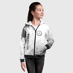 Толстовка на молнии детская Mercedes - white gradient вертикально, цвет: 3D-черный — фото 2