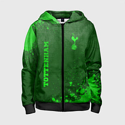 Толстовка на молнии детская Tottenham - green gradient вертикально, цвет: 3D-черный