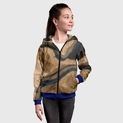 Толстовка на молнии детская Песочная абстракция, цвет: 3D-синий — фото 2