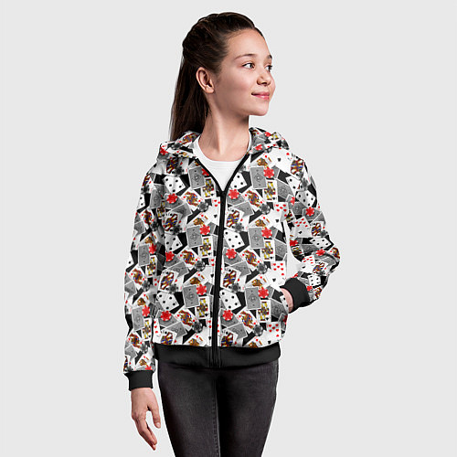 Детская толстовка на молнии Карты и фишки / 3D-Черный – фото 4