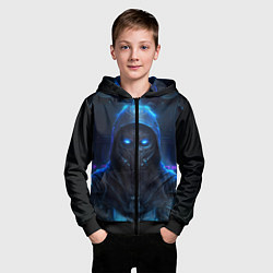 Толстовка на молнии детская Человек в маске, цвет: 3D-черный — фото 2