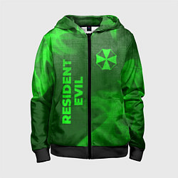 Детская толстовка на молнии Resident Evil - green gradient вертикально