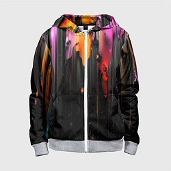 Толстовка на молнии детская Разноцветная рельефная краска текстура, цвет: 3D-меланж