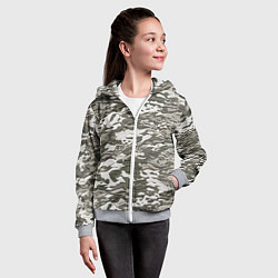 Толстовка на молнии детская Фактурный камуфляж, цвет: 3D-меланж — фото 2
