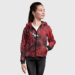 Толстовка на молнии детская Красный веном текстура Карнажа, цвет: 3D-черный — фото 2