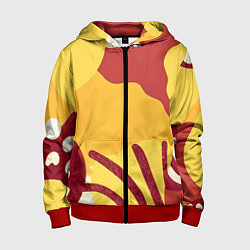 Толстовка на молнии детская Жаркий африканский паттерн, цвет: 3D-красный